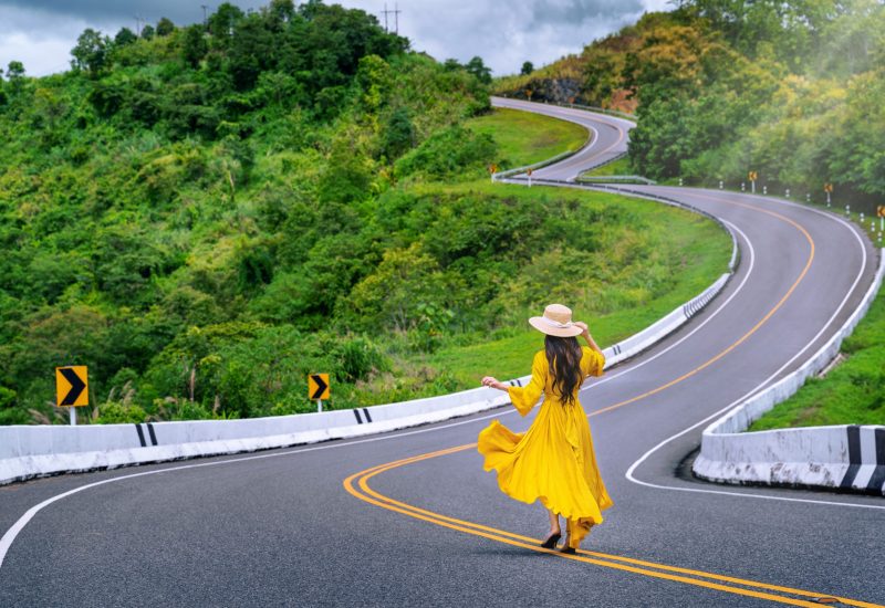 Woman,Walking,On,Road,No.3,Or,Sky,Road,Over,Top Woman,Walking,On,Road,No.3,Or,Sky,Road,Over,Top